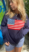 Load image into Gallery viewer, Blue American Flag Crewneck