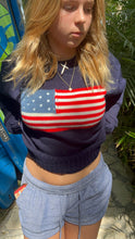Load image into Gallery viewer, Blue American Flag Crewneck