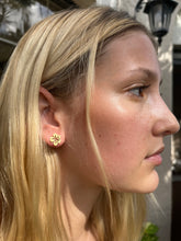 Load image into Gallery viewer, Gold Hibiscus Earrings