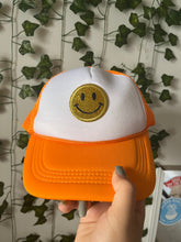 Load image into Gallery viewer, Orange Smiley Hat
