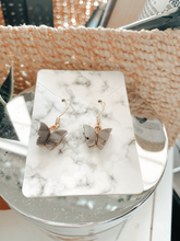 Load image into Gallery viewer, black butterfly earrings