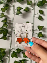 Load image into Gallery viewer, Pumpkin Leaf Earrings