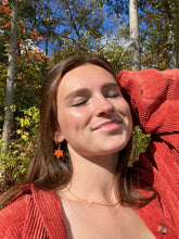 Load image into Gallery viewer, Pumpkin Leaf Earrings