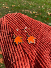 Load image into Gallery viewer, Pumpkin Leaf Earrings