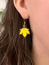 Load image into Gallery viewer, Fall Yellow Leaf Earrings