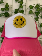 Load image into Gallery viewer, Hot Pink Smiley Hat