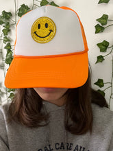 Load image into Gallery viewer, Orange Smiley Hat