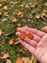 Load image into Gallery viewer, Pumpkin Leaf Earrings