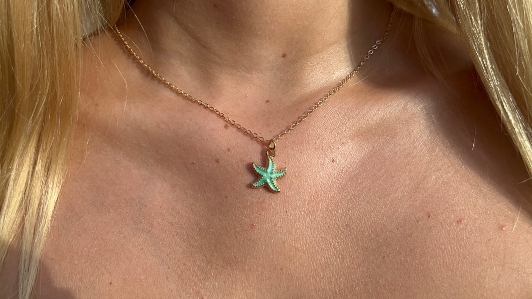 Blue Starfish Necklace