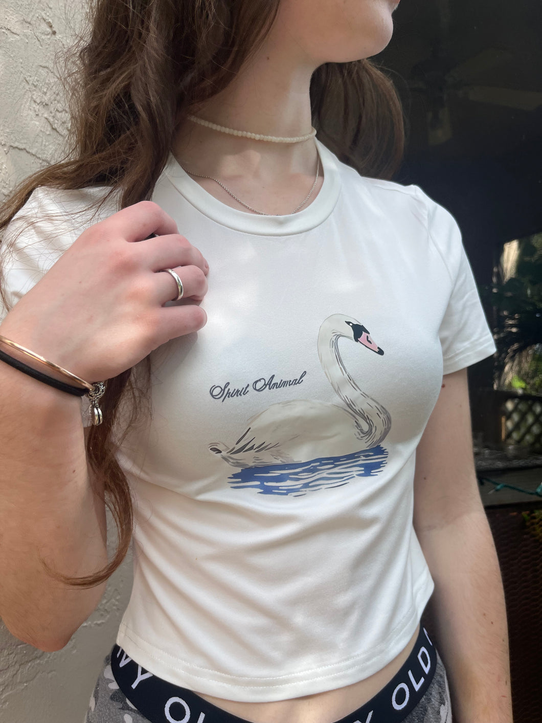 Swan baby tee