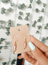 Load image into Gallery viewer, Pink Bolt Earrings
