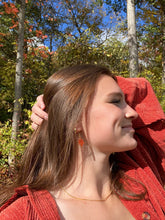 Load image into Gallery viewer, Pumpkin Leaf Earrings
