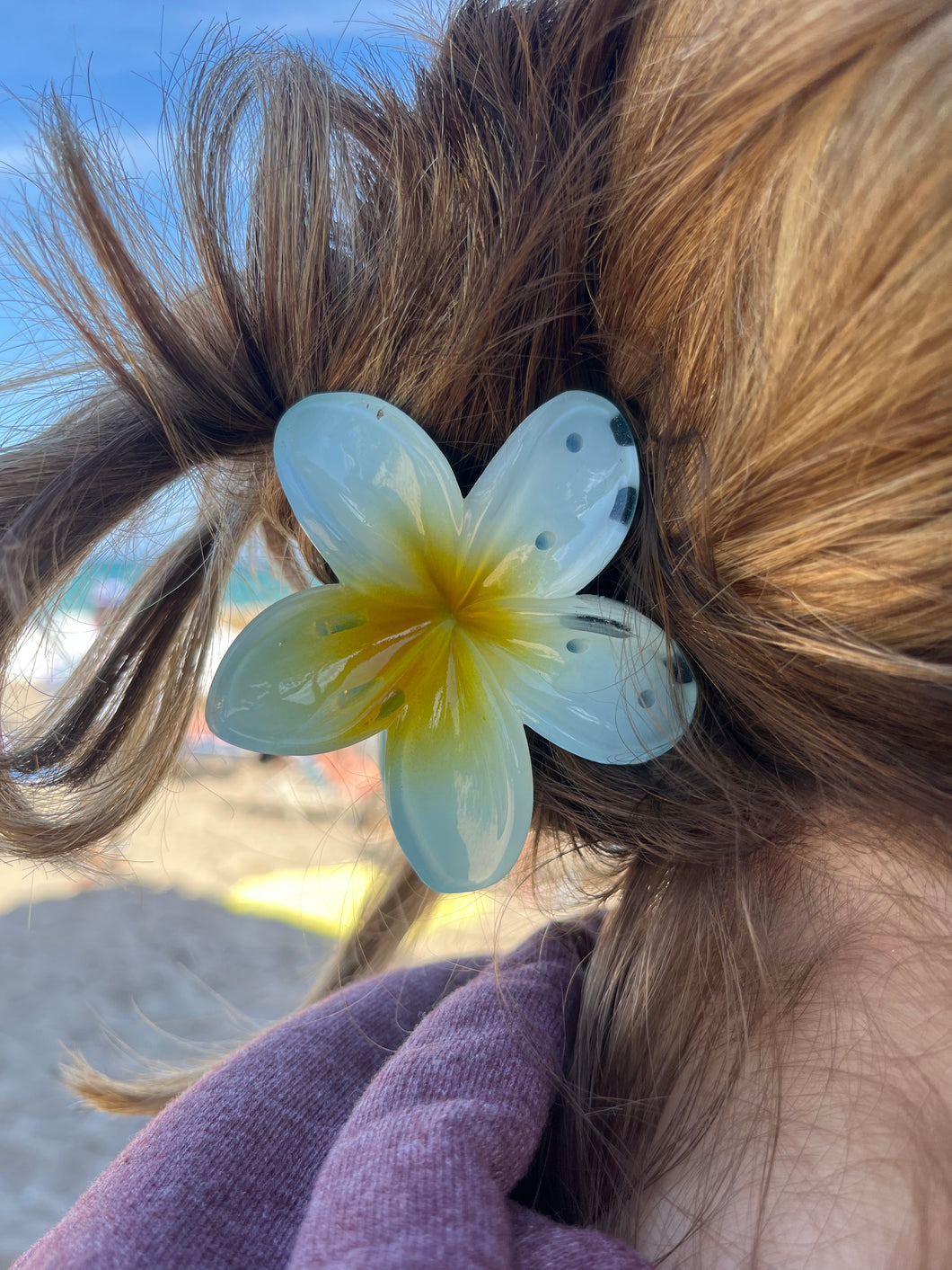 Hibiscus Blue HairClip