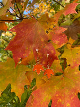 Load image into Gallery viewer, Pumpkin Leaf Earrings
