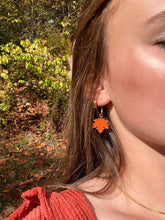 Load image into Gallery viewer, Pumpkin Leaf Earrings
