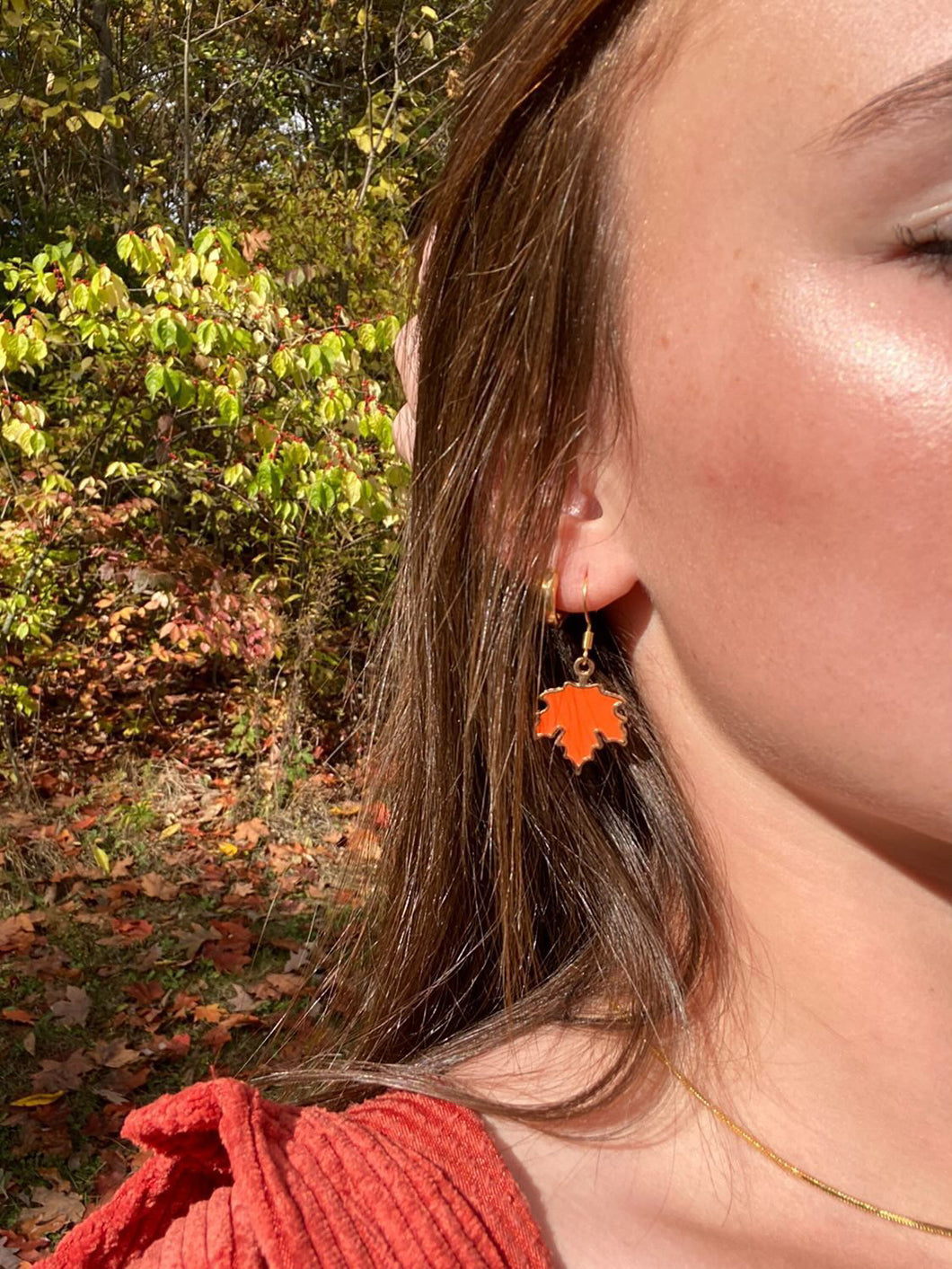 Pumpkin Leaf Earrings