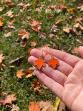 Load image into Gallery viewer, Pumpkin Leaf Earrings
